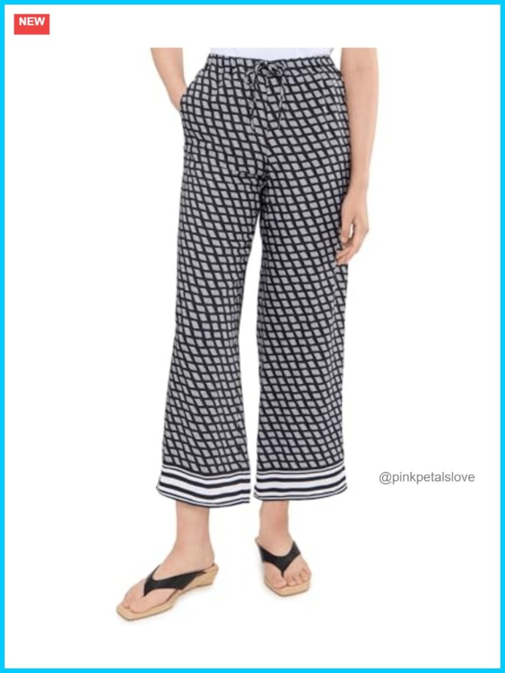 Satin Twill Pull-On Pants Relaxed Fit Wide Leg Two Hand Pockets Mid Rise
